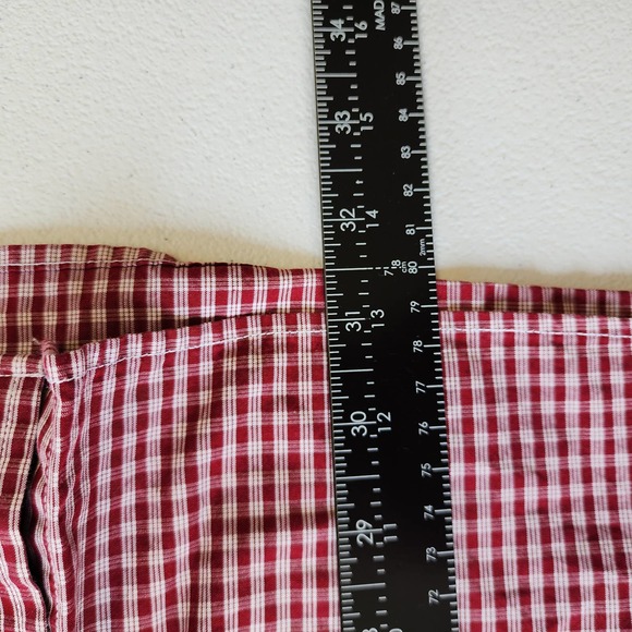 Tommy Hilfiger 80's Two Ply Cotton Red White Button Up Men's Size XL - Picture 6 of 7